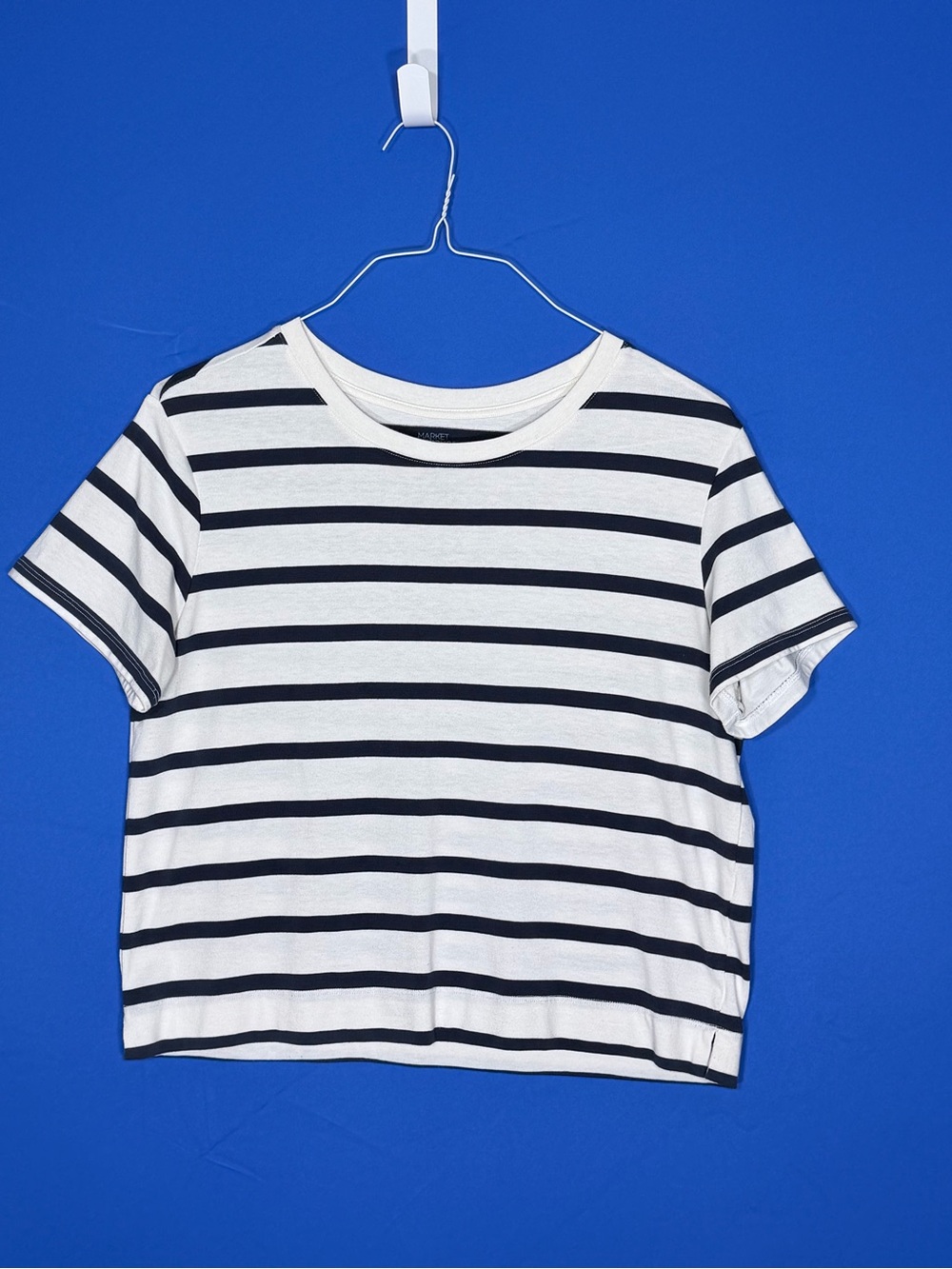 🤍 Market & Spruce Striped Cotton Blend Short Sleeve Tee Size M